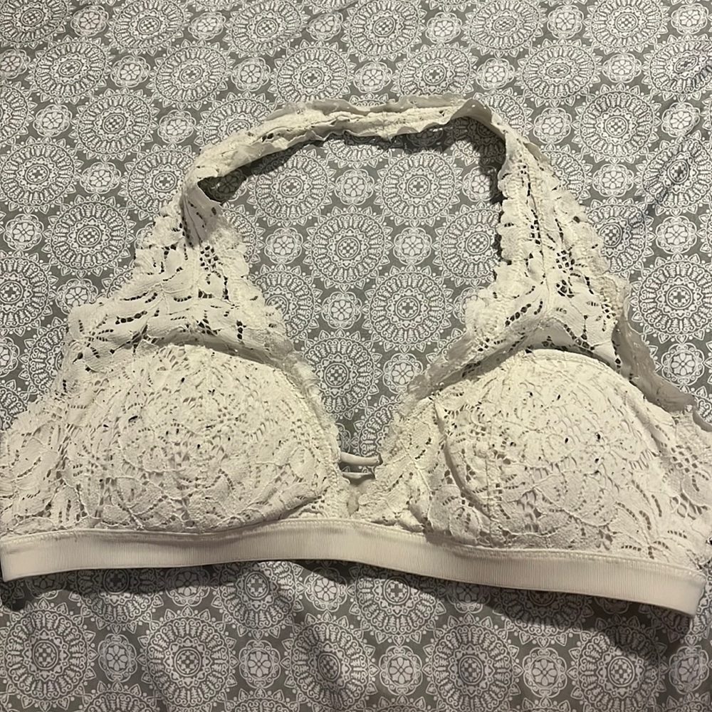 Aerie White Halter Bralette
